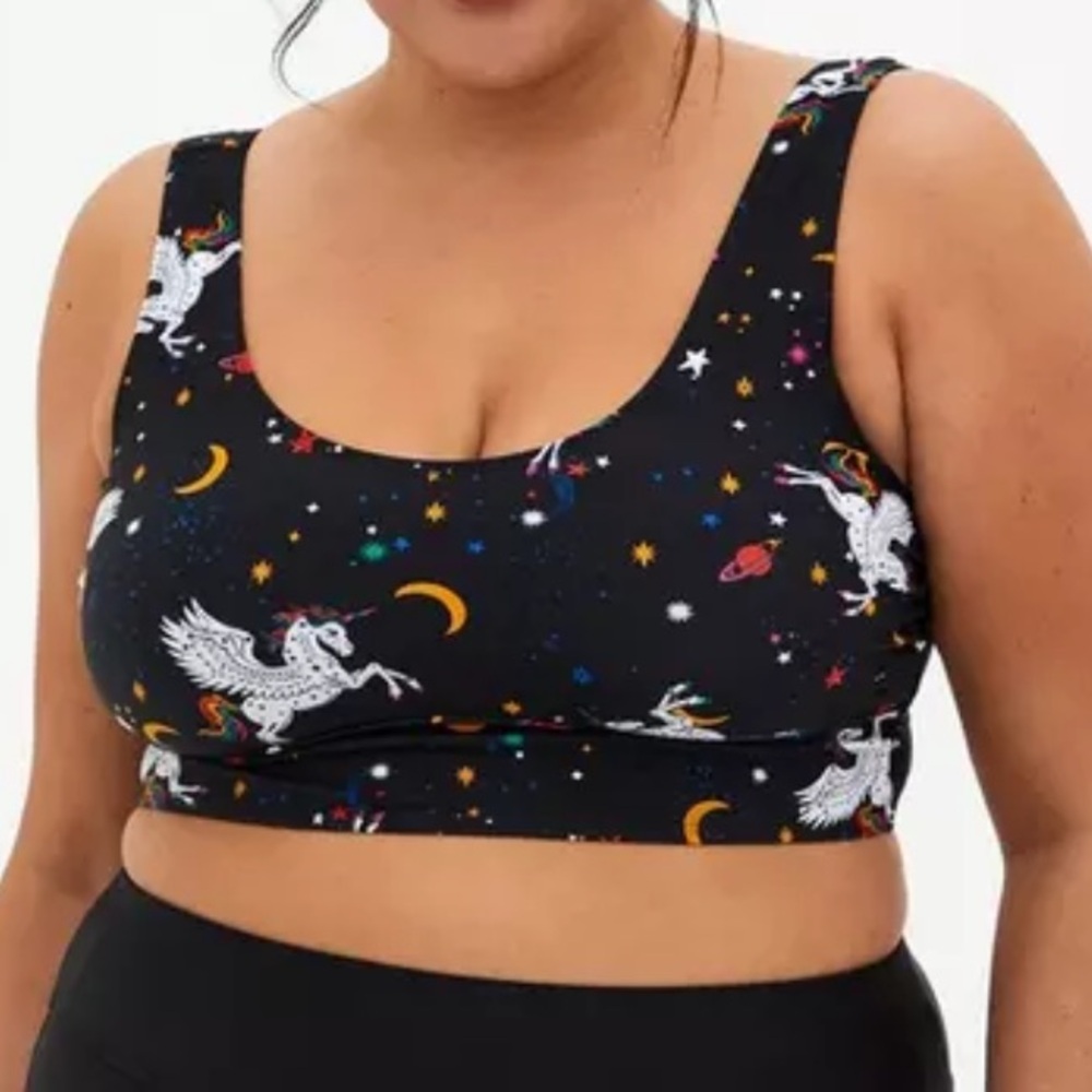 Torrid Space Unicorns Scoop Wireless Bikini Swim Top 2X swimsuit